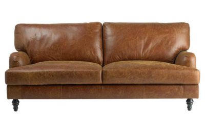 Heart of House Livingston Large Leather Sofa - Tan